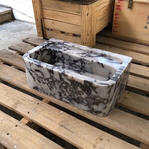 Calacatta Bathroom Sink Wall Mount Marble Sink Marble Bathroom Sink Powder Room Sink Top Natural Stone Calacatta Marble Sink Custom Vanity