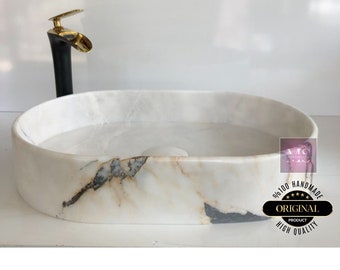 Modern Bathroom Vanity - Luxurious & Durable - Customizable Antique Marbel Sink by MarbleSinkCo