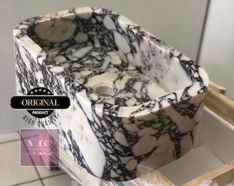 Évier en marbre Calacatta fabriqué à la main - Luxueux et durable - Personnalisable - Vanité de salle de bain