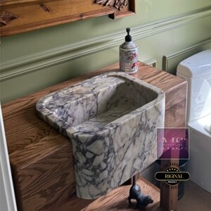 Marble Vessel Sink, Handmade, Marble Sink, Stone Sink, Rectangle Design with or without Faucet Hole, Sleek and Modern Washbasin for Bathroom