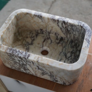 Calacatta viola marble sink wall mount marble sink marble bathroom sink powder room sink custom vanity top custom marble sink
