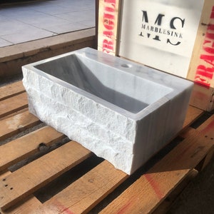 Custom Marble Sink Wall Mount Marble Sink Marble Bathroom Sink Powder Room Sink Custom Vanity Top Custom Marble Sink Bathroom Vanity