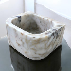 Elegant Bathroom Sink Wall Mount Marble Sink Marble Bathroom Sink Powder Room Sink Top Natural Stone Calacatta Marble Sink Custom Vanity