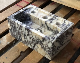 Handcrafted Calacatta Viola Marble Sink: Rectangular Farmhouse Vanity Bathroom Sink