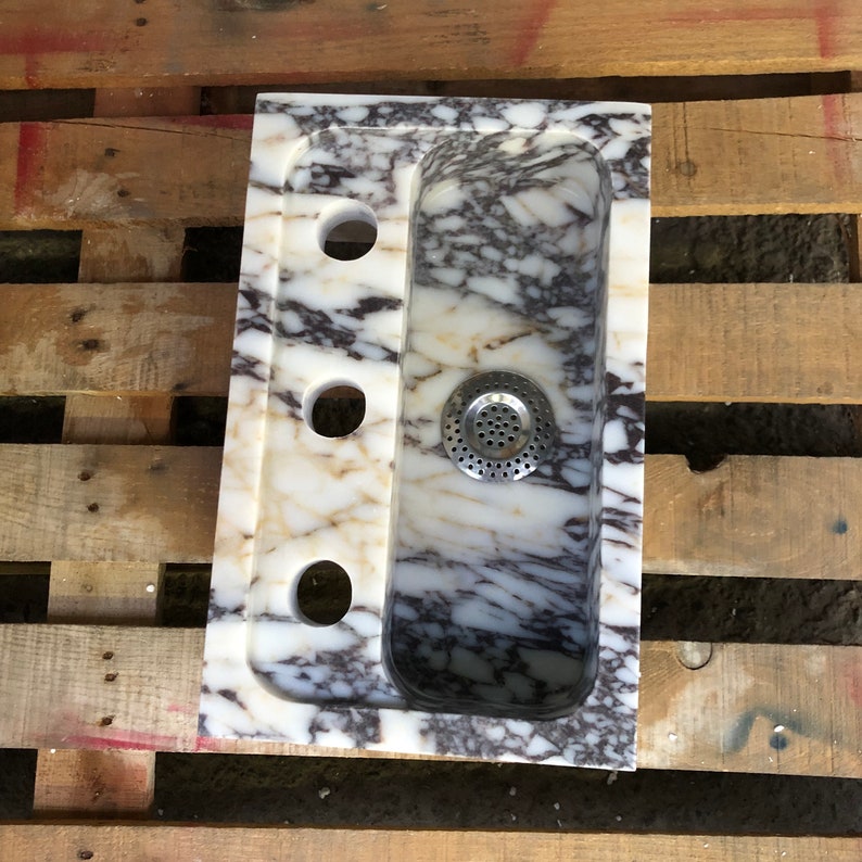 Small bathroom sink stone sink, rectangular sink, farmhouse sink, calacatta viola sink marble sink stone bathroom sink, bathroom vanity