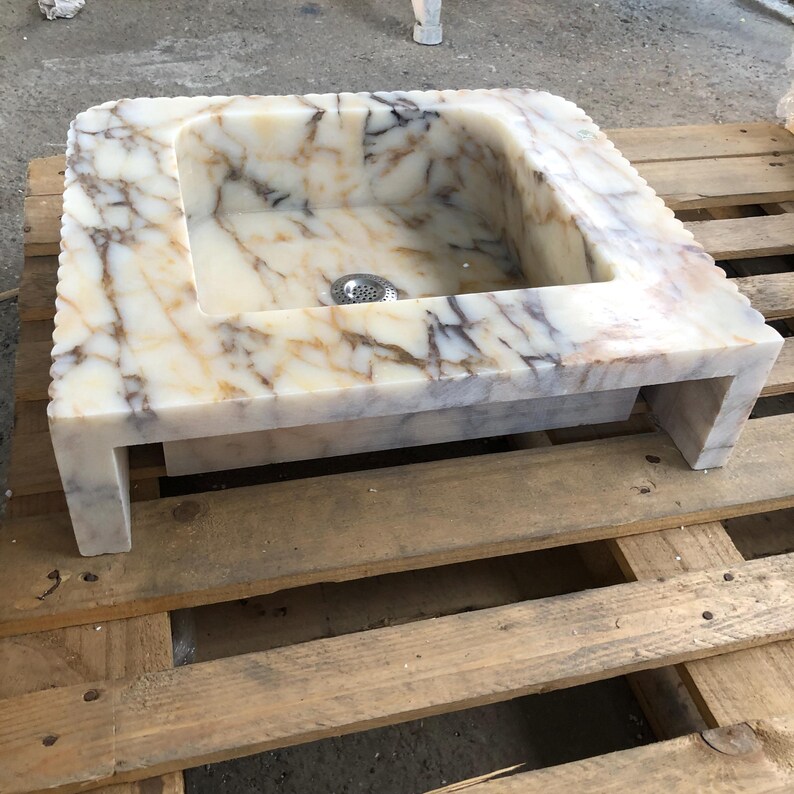 Calacatta Viola Marble Sink | Custom Order | Powder Room Sink | Wall Mounted Sink