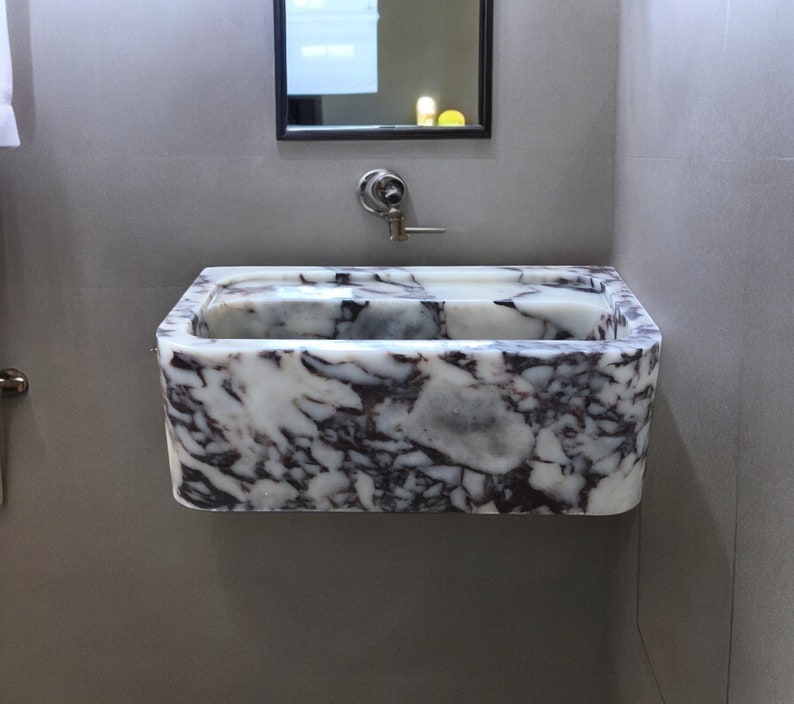 Calacatta Viola Marble Sink, Special Order Sink, Marble Sink Countertop, Marble Large Sink, Wall Sink, Powderroom Sink, Bathroom Sink