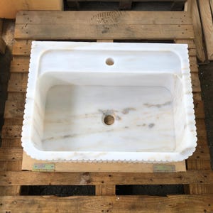 Elegant Bathroom Sink Wall Mount Marble Sink Marble Bathroom Sink Powder Room Sink Top Natural Stone Calacatta Marble Sink Custom Vanity