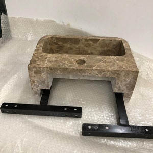 Customizable Emperador Dark Marble Sink - Reed Pattern, Bespoke Design, Luxury Bathroom Vanity