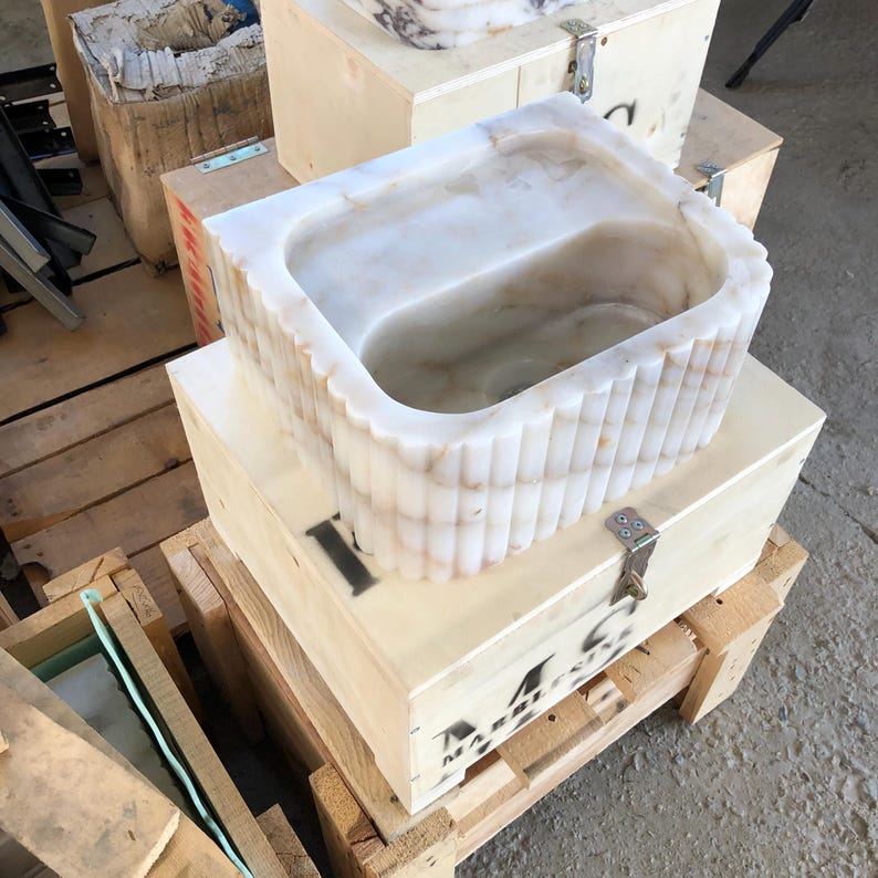 Calacatta Viola Marble Sink, Wall Mounted Bathroom Vanity, Mini Vanity Sink, Luxury Bathroom Vanity Sink