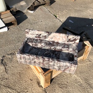 Calacatta Viola Marble Sink, Custom Order Sink, Powder Room Sink, Wall Mount Sink, Custom order Bathroom Vanity