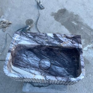 Elegant Bathroom Sink Wall Mount Marble Sink Marble Bathroom Sink Powder Room Sink Top Natural Stone Carrara Marble Sink Custom Vanity