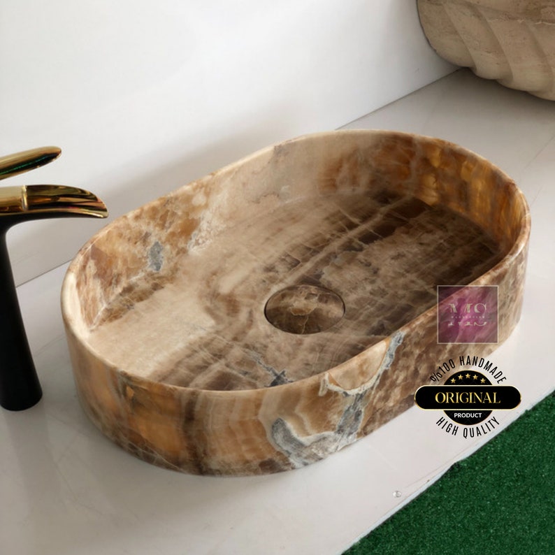 Onyx Bathroom Sink Custom Vanity Top Custom Marble Sink Wall Mount Marble Sink Marble Bathroom Sink Powder Room Sink, Marble vanity sink