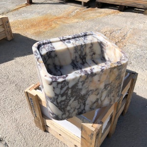 Calacatta Marble Sink, Sink For Bathroom, Marble calacatta vagli Sink, Luxury Sink , Wall Mount Sink , Natural Stone, Stone Bathroom Vanity