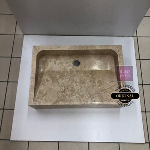 Emperador Marble Sink Custom Order Stone Washbasin Marble Vessel Sink  Wall Mount Sink  Marble Vanity Sink  Bathroom Vanity