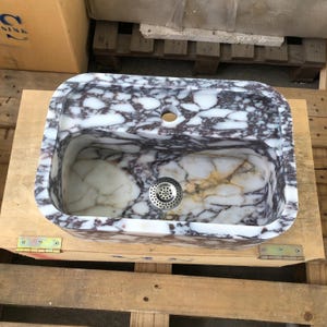Elegant Bathroom Sink Wall Mount Marble Sink Marble Bathroom Sink Powder Room Vanity Top Natural Stone Calacatta Marble Sink Custom Vanity