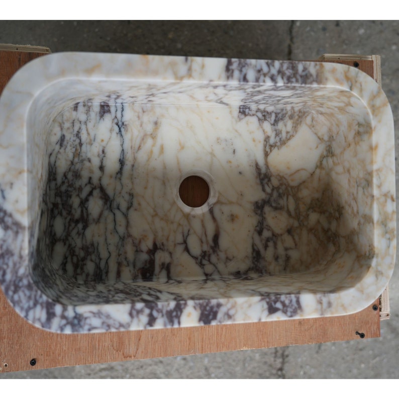 Calacatta Gold marble sink wall mount marble sink marble bathroom sink powder room sink custom vanity top custom marble sink