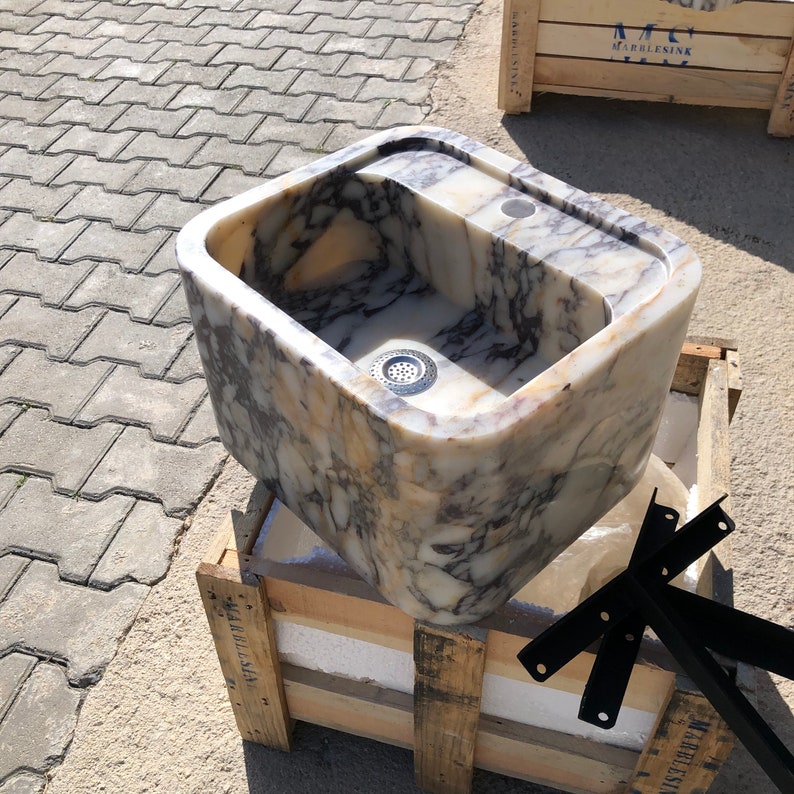 Calacatta Marble Sink, Sink For Bathroom, Marble calacatta vagli Sink, Luxury Sink , Wall Mount Sink , Natural Stone, Stone Bathroom Vanity