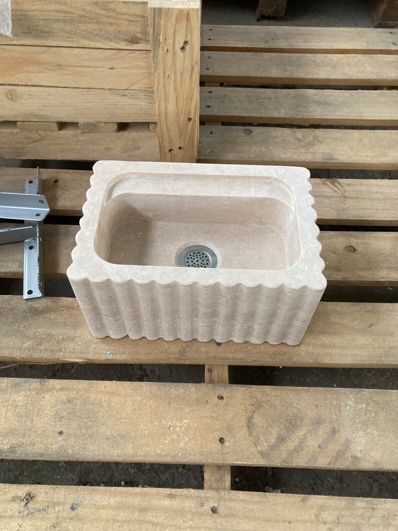Elegant Bathroom Sink Wall Mount Marble Sink Marble Bathroom Sink Powder Room Sink Top Natural Stone Travertine Marble Sink Custom Vanity