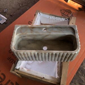 Calacatta Viola Marble Sink, Stone Sink, Hand Carved Sink, Marble Sink, Round Corner, Wall Sink, Special Order Sink, Sink Vanity