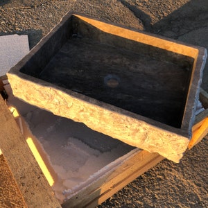Travertine Sink - Rustic Design - 100% Natural Stone - Handcrafted - Custom Sink - Chiseled Sink - Rustic Sink - Bathroom Handmade Design