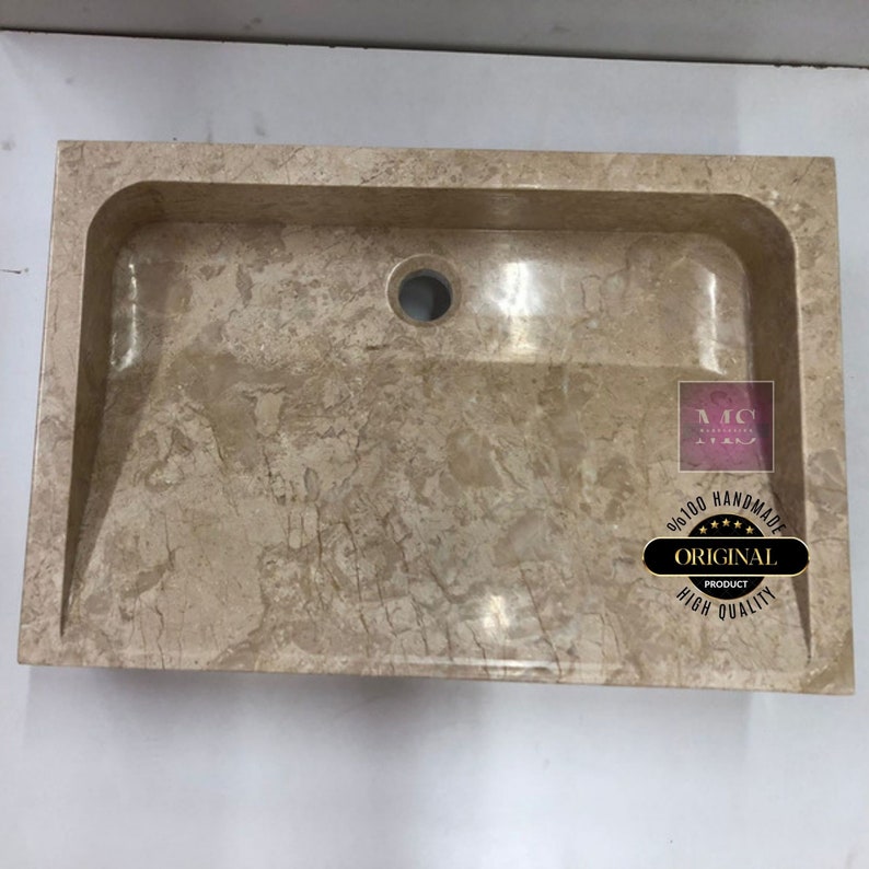 Emperador Marble Sink Custom Order Stone Washbasin Marble Vessel Sink  Wall Mount Sink  Marble Vanity Sink  Bathroom Vanity