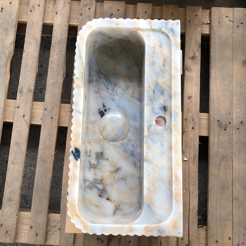 Viola Marble Sink: Wall Mount Bathroom Sink (Slightly Defective) image 8