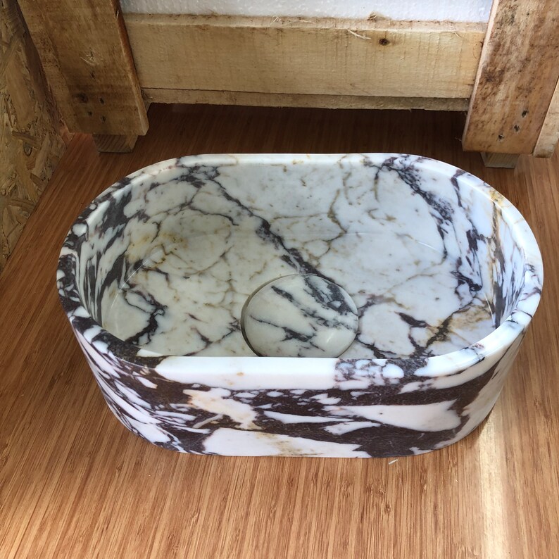 Elegant Bathroom Sink Wall Mount Marble Sink Marble Bathroom Sink Powder Room Sink Top Natural Stone Calacatta Marble Sink Custom Vanity