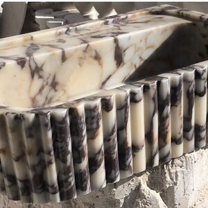 Calacatta Viola Marble Sink, Stone Sink, Hand Carved Sink, Marble Sink, Round Corner, Wall Sink, Special Order Sink, Sink Vanity