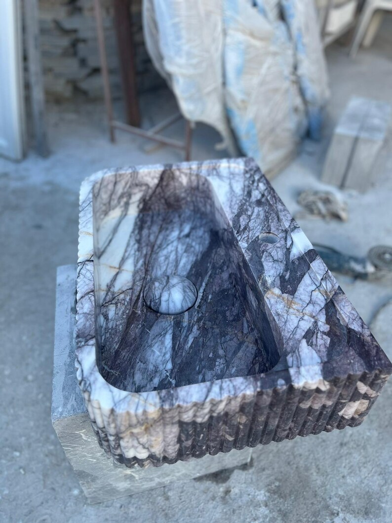 Elegant Bathroom Sink Wall Mount Marble Sink Marble Bathroom Sink Powder Room Sink Top Natural Stone Carrara Marble Sink Custom Vanity