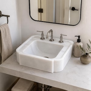 Luxury Carrara Marble Sink, Viola Premium Hand Carved Marble Wash Basin, Custom Size High Quality Bathroom Vanity