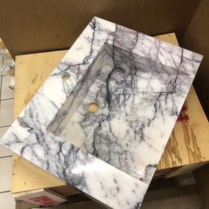 Elegant Bathroom Sink Wall Mount Marble Sink Marble Bathroom Sink Powder Room Sink Top Natural Stone Lilac Marble Sink Custom Vanity