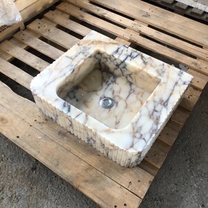 Calacatta Viola Marble Sink | Custom Order | Powder Room Sink | Wall Mounted Sink