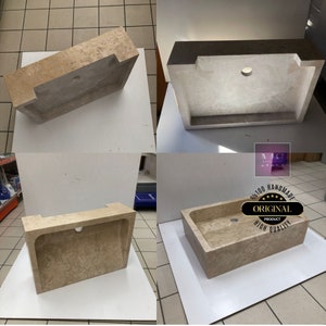Emperador Marble Sink Custom Order Stone Washbasin Marble Vessel Sink  Wall Mount Sink  Marble Vanity Sink  Bathroom Vanity