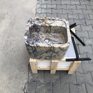 Marble Vessel Sink, Handmade, Marble Sink, Stone Sink, Rectangle Design with or without Faucet Hole, Sleek and Modern Washbasin for Bathroom