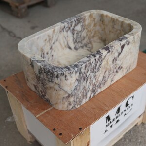 Calacatta Gold marble sink wall mount marble sink marble bathroom sink powder room sink custom vanity top custom marble sink