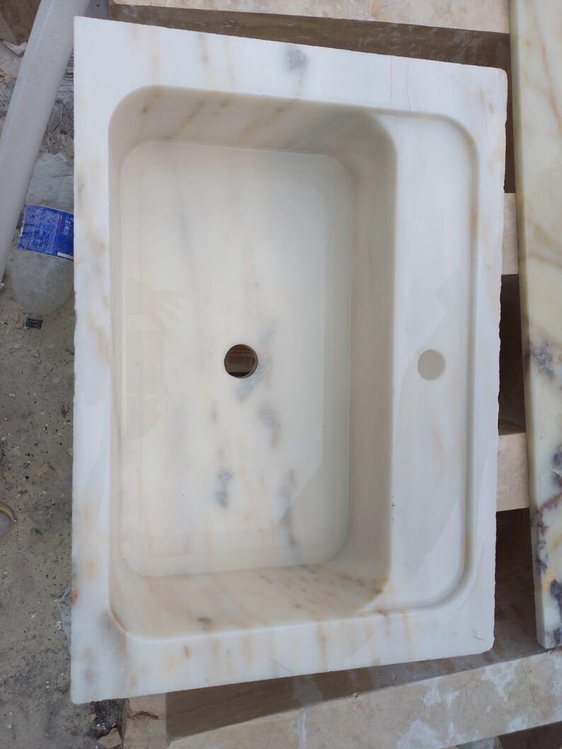 Elegant Bathroom Sink Wall Mount Marble Sink Marble Bathroom Sink Powder Room Sink Top Special Size Sink Calacatta Marble Sink Custom Vanity
