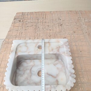 Elegant Bathroom Sink Wall Mount Marble Sink Marble Bathroom Sink Powder Room Sink Top Natural Stone Calacatta Marble Sink Custom Vanity