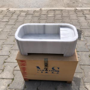 Elegant Bathroom Sink Wall Mount Marble Sink Marble Bathroom Sink Powder Room Sink Top Natural Stone Carrara Marble Sink Custom Vanity