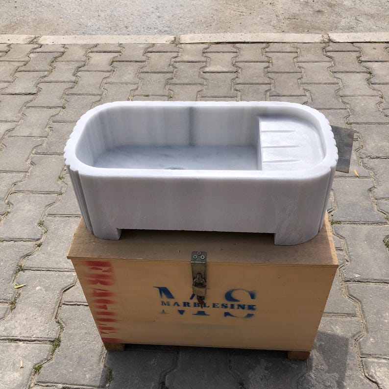 Elegant Bathroom Sink Wall Mount Marble Sink Marble Bathroom Sink Powder Room Sink Top Natural Stone Carrara Marble Sink Custom Vanity