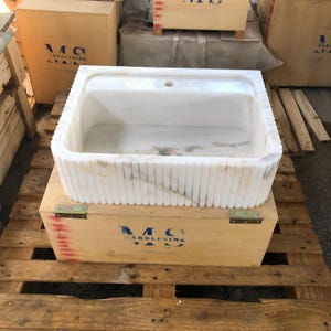 Elegant Bathroom Sink Wall Mount Marble Sink Marble Bathroom Sink Powder Room Sink Top Natural Stone Calacatta Marble Sink Custom Vanity