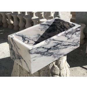 Large Vessel Sink, Marble Bathroom Sink, Farmhouse Sink, Vanity Sink, Basin, Carrara Sink, Wall mounted Sink, Custom Order Vanity