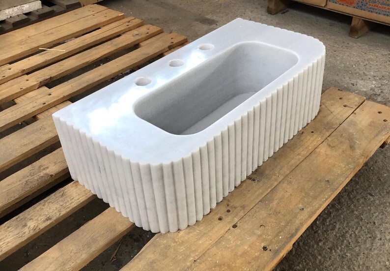 Bathroom Sink, 100% Genuine Stone Marble Sink , High-Quality Washbasin - Customizable Bathroom Vanity Sink for Real Interior Designers