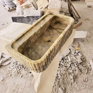 Custom Size Handcarved Calacatta Viola Marble Sink, Perfect for Bathroom Vanities or as a Vessel Sink, Luxurious Marble Sink Custom Vanity