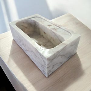 Handcrafted Calacatta Viola Marble Sink: Wall Mount Bathroom Vanity by MarbleSinkCo