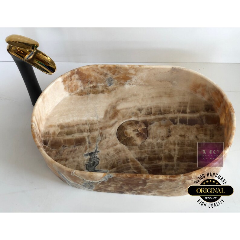 Onyx Bathroom Sink Custom Vanity Top Custom Marble Sink Wall Mount Marble Sink Marble Bathroom Sink Powder Room Sink, Marble vanity sink