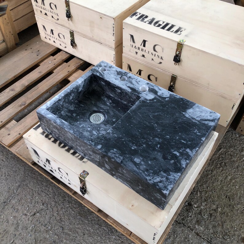Luxury Lilac Marble Sink, Handcrafted for Bathrooms & Kitchens, Natural Stone Vanity, Unique Modern Design, Countertop - Wall Mount Options