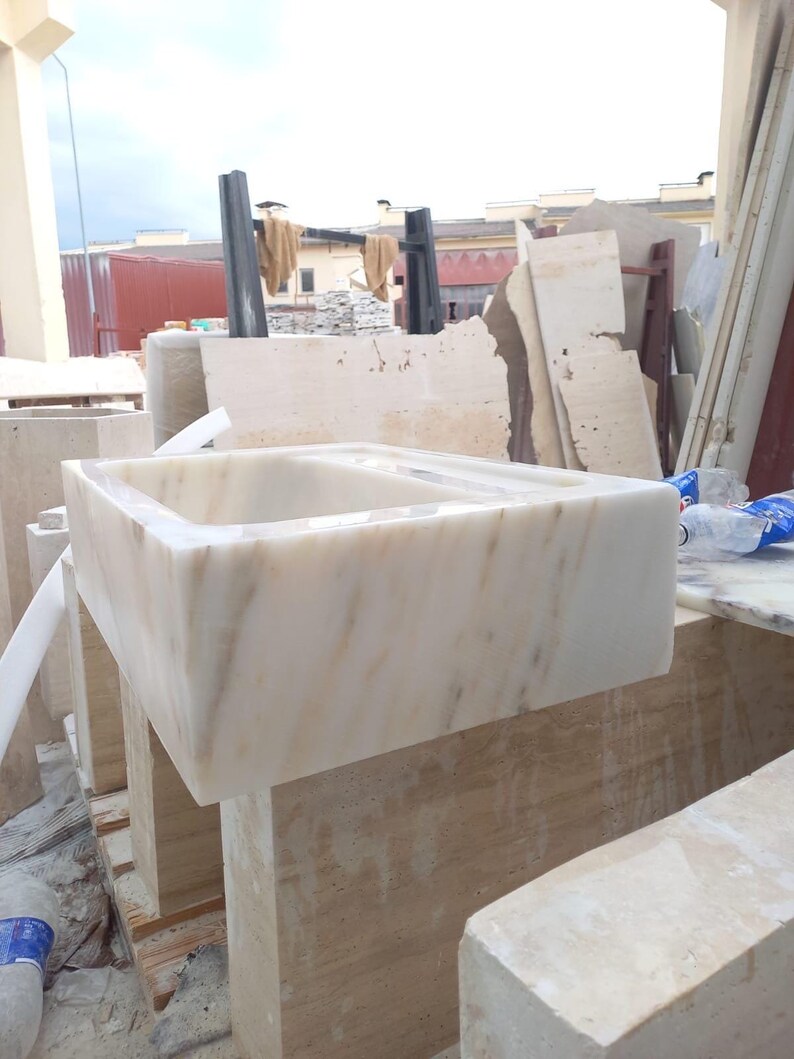 Elegant Bathroom Sink Wall Mount Marble Sink Marble Bathroom Sink Powder Room Sink Top Special Size Sink Calacatta Marble Sink Custom Vanity