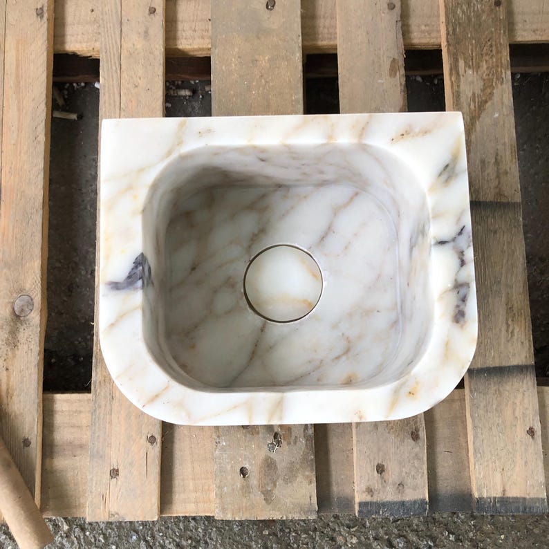 Marble sink, Vessel sink, calcatta marble sink, gold marble sink, hand carved sink, sinks for bathroom, powder room sinks, washbasin bathroom, vanity top sink, mounted marble sink, Wall Mount Sink, custom order sink, vanity sink