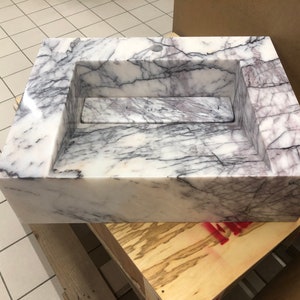 Elegant Bathroom Sink Wall Mount Marble Sink Marble Bathroom Sink Powder Room Sink Top Natural Stone Lilac Marble Sink Custom Vanity
